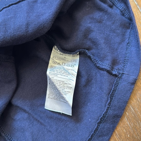 Size 8 Janie and Jack cotton navy red white stripe detail tee - Picture 4 of 4